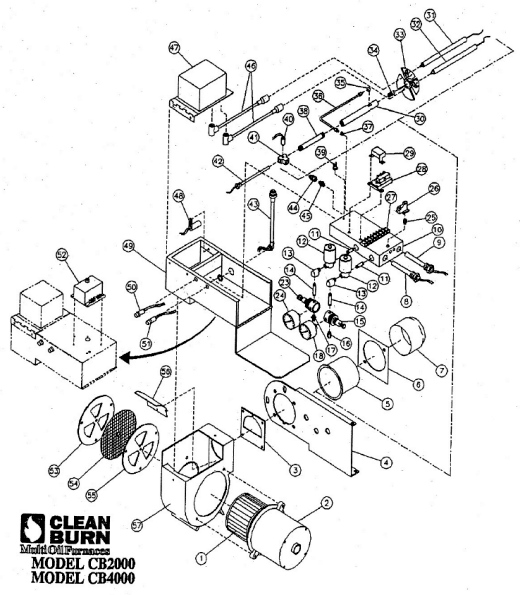 Parts Breakdown for CB-2000 & CB-4000 Burners (Cleanburn ... lincoln oil furnace wiring diagram 