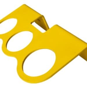 Yellow three-hole cable organizer clip