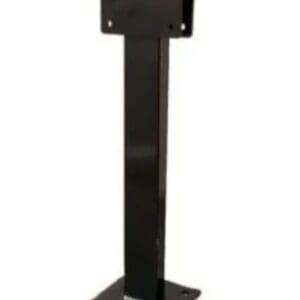Black steel mounting pedestal with base plate