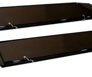 Pair of black foldable steel loading ramps