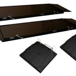 Pair of black folding loading ramps