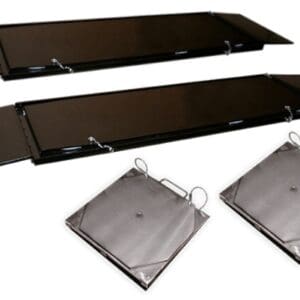 Foldable loading ramps with metal anchor plates