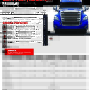 Blue semi truck on 30K 4-post lift