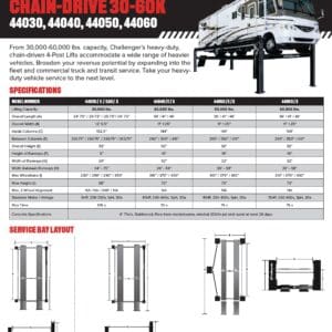 RV on heavy-duty four-post chain-drive lift