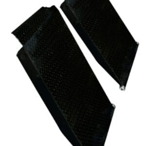 Pair of black carbon-fiber textured panels