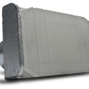 Rectangular device with white grid and metal ends