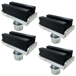 Set of four rubber trailer bunk brackets