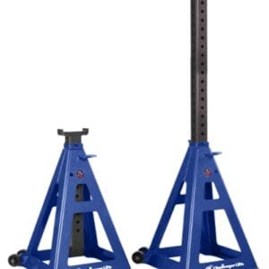 Pair of blue adjustable jack stands