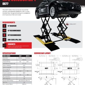 7.7K scissor lift raising a sports car