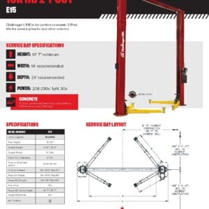 Red 15K 2-post vehicle lift brochure