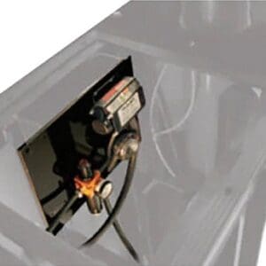 Panel-mounted valve with orange handle