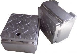 Aluminum diamond-plate utility junction boxes