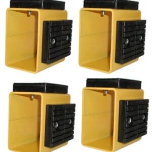 Set of four yellow furniture leg protectors
