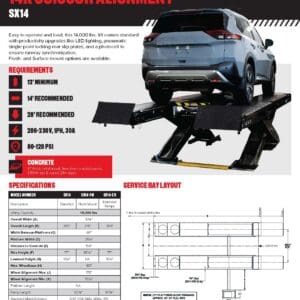 SUV on Challenger SX14 14K scissor lift