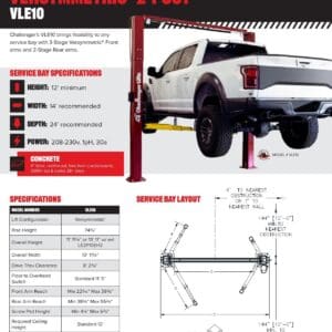 Pickup truck raised on two-post automotive lift