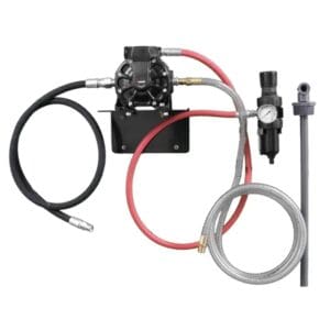 Diaphragm pumping system, Wall Mounted, 1/2" CF15 Polyproplene, for Anti-freeze & Windshield Wash Solutions (Balcrank: model 1121-015)