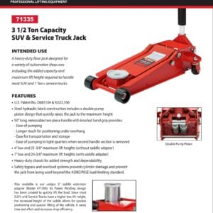Norco 71335 red 3.5-ton SUV service jack