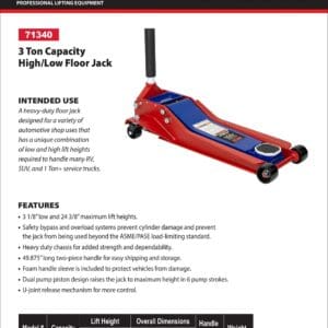 Red Norco 3-ton high/low floor jack