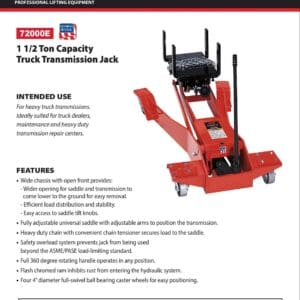 Red Norco 1.5-ton truck transmission jack
