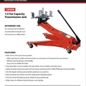 Red Norco 1/2-ton transmission jack