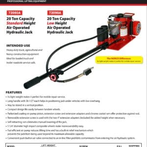 Red Norco 20-ton hydraulic jack