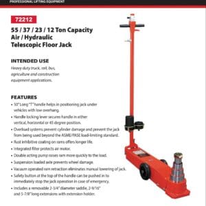 Norco telescopic air-hydraulic floor jack