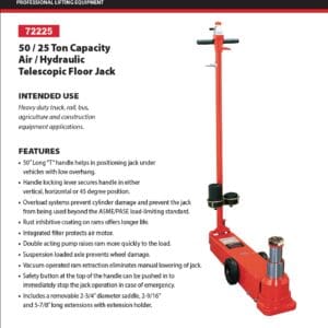 Red Norco 50/25 ton telescopic floor jack