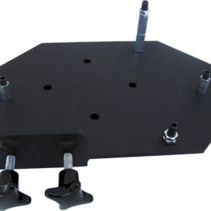 Black adjustable mounting plate with clamp knobs