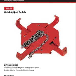 Red quick-adjust lifting saddle with chain