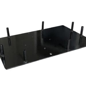 Black steel mounting plate with welded studs