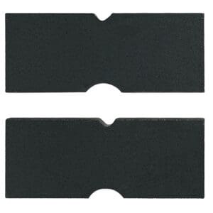 Rectangular black rubber bumper pads with notches