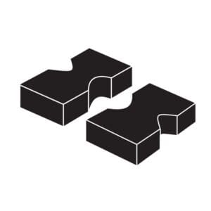 Black interlocking jigsaw puzzle pieces