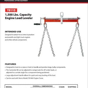 Engine Load Leveler, 1,500 lb. Capacity (Norco: model 78115)
