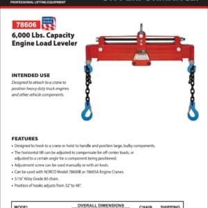 Engine Load Leveler, 6,000 lb. Capacity (Norco: model 78606)