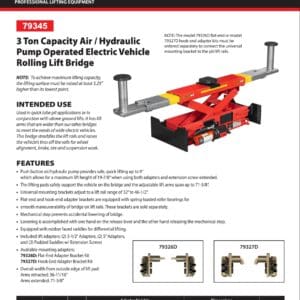 Rolling Lift Bridge for EV Application (Norco: model 79345)