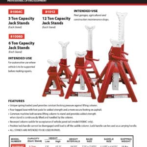 Jack Stands, 3 Ton (Norco: model 81004C)