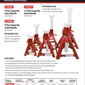 Jack Stands, 6 Ton (Norco: model 81006D)