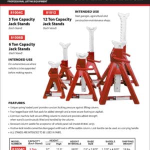 Jack Stands, 12 Ton (Norco: model 81012)