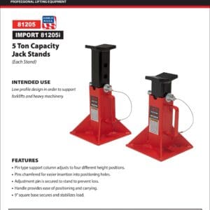 Jack Stands, 5 Ton, USA Made (Norco: model 81205)