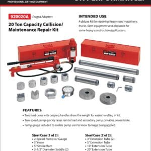Porta-Power Collision / Maintenance Kit, 20 Ton, with gauge (Norco: model 920020A)