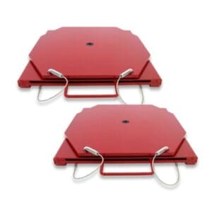 Turntables, Standard Duty, Mild Steel, Red, 1-1/2" Height, Set of 2 (QSP: model 25-140)