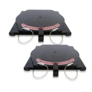 Turntables, Standard Duty, Mild Steel, with Pointer, Black, 1-1/2" Height, Set of 2 (QSP: model 25-140-P)