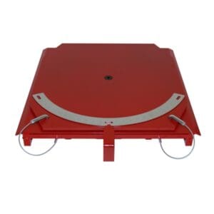 Turntables, Heavy Duty, Mild Steel, with Pointer, Red, 2-1/2" Height, Set of 2 (QSP: model 25-24-P)