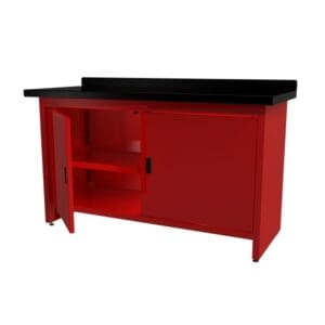 Work Bench, Enclosed Cabinet with 2 Swinging Doors, 24" x 60" (QSP: model WB-200-24)